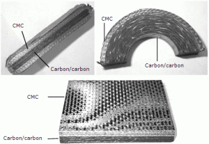 CMC-encased carbon/carbon structures that reduce component weight